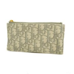 Christian Dior Wallet/Coin Case Trotter Canvas Grey Women's