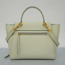 Celine handbag micro belt bag leather white green ladies