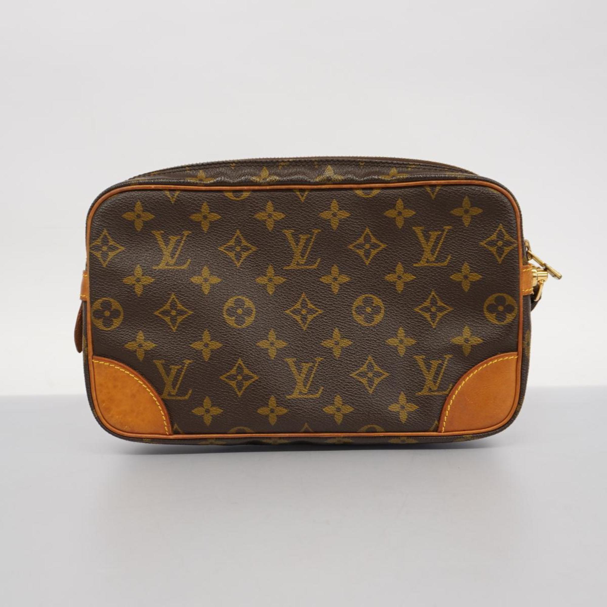 Louis Vuitton Clutch Bag Monogram Marly Dragonne GM M51825 Brown Women's