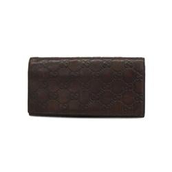 Gucci Long Wallet Guccissima 146229 Leather Brown Women's