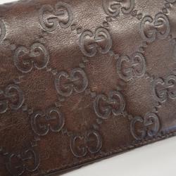 Gucci Long Wallet Guccissima 146229 Leather Brown Women's