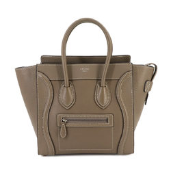 CELINE Luggage Micro Shopper Handbag Leather Sleeve 167793