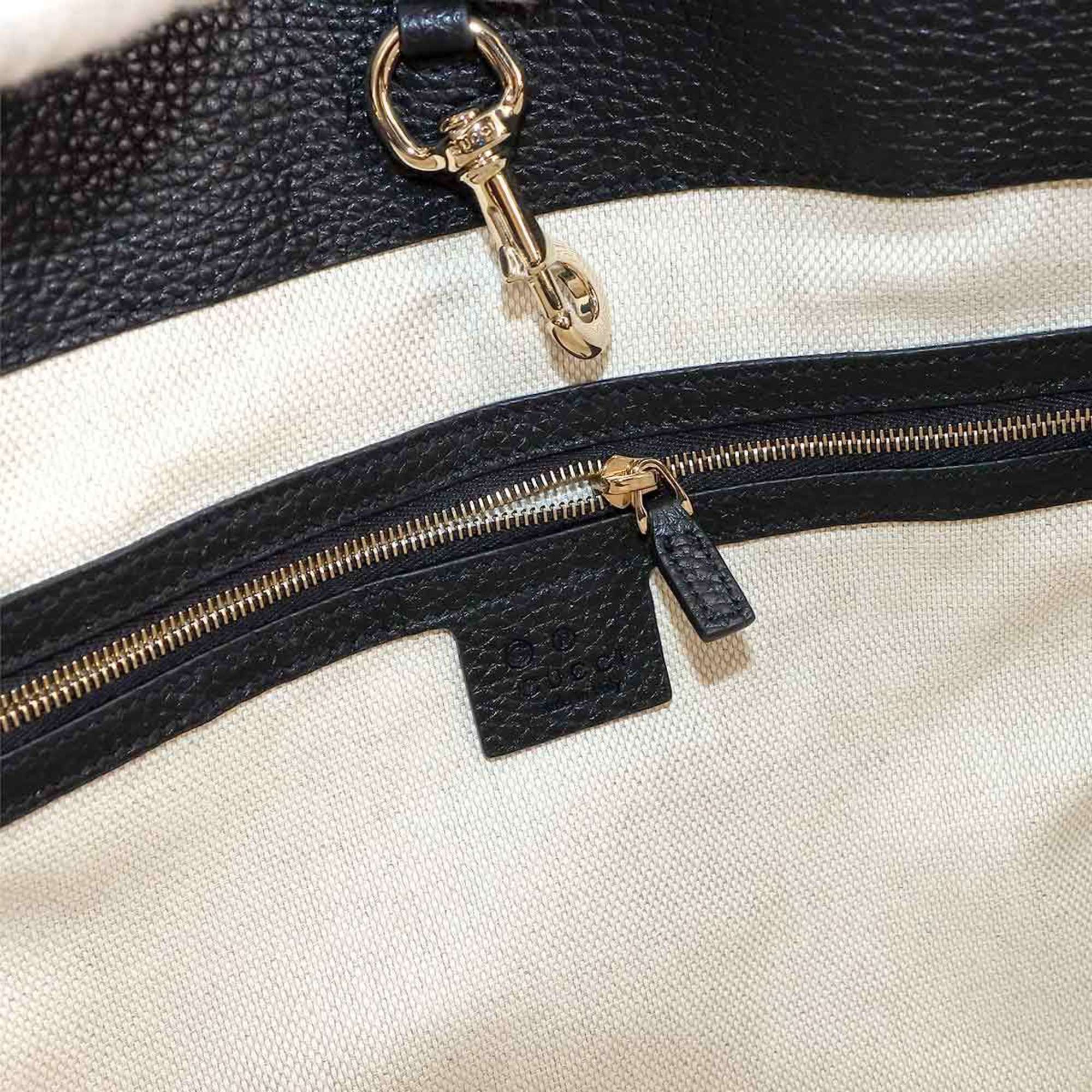 GUCCI Interlocking G Soho Chain Leather Black 536196 Bag