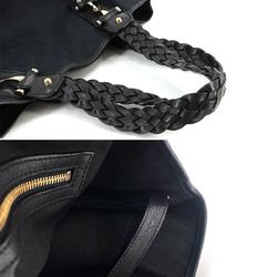 GUCCI GG Canvas Leather Black 162900 Gold Hardware Tote Bag