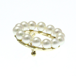 Mikimoto Pearl Brooch Yellow Gold (14K) Pearl Brooch Gold,White