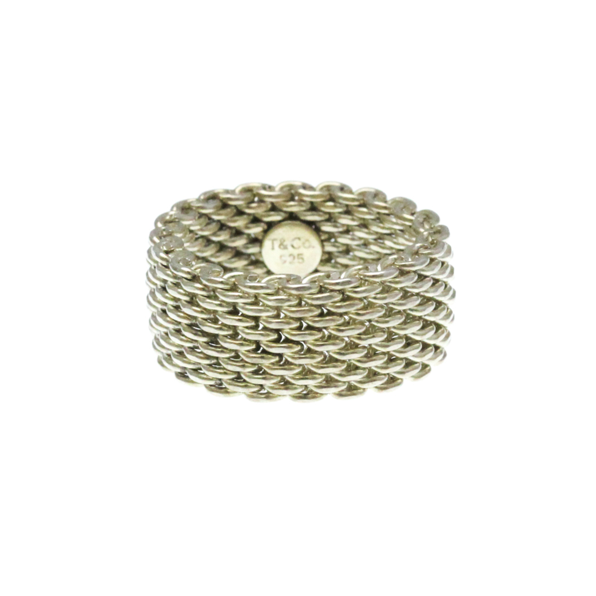 Tiffany Somerset Mesh Ring Silver 925 Fashion No Stone Band Ring Silver