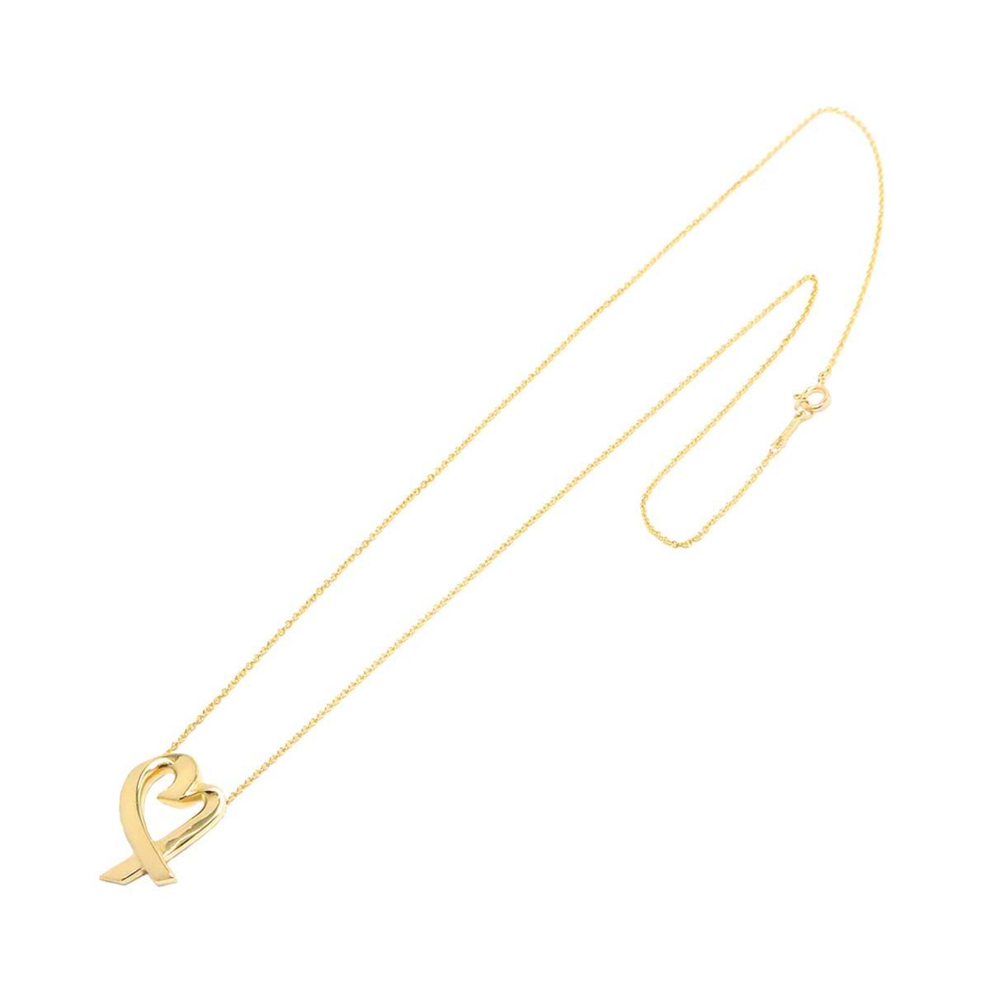 Tiffany & Co. Loving Heart Necklace 47cm K18 YG Yellow Gold 750