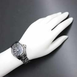 Chanel CHANEL J12 33mm H1625 Ladies Watch 12P Diamond Date Black Ceramic Quartz