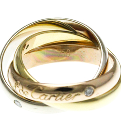 Cartier Trinity Ring 3P Diamond Pink Gold (18K),White Gold (18K),Yellow Gold (18K) Fashion Diamond Band Ring Gold