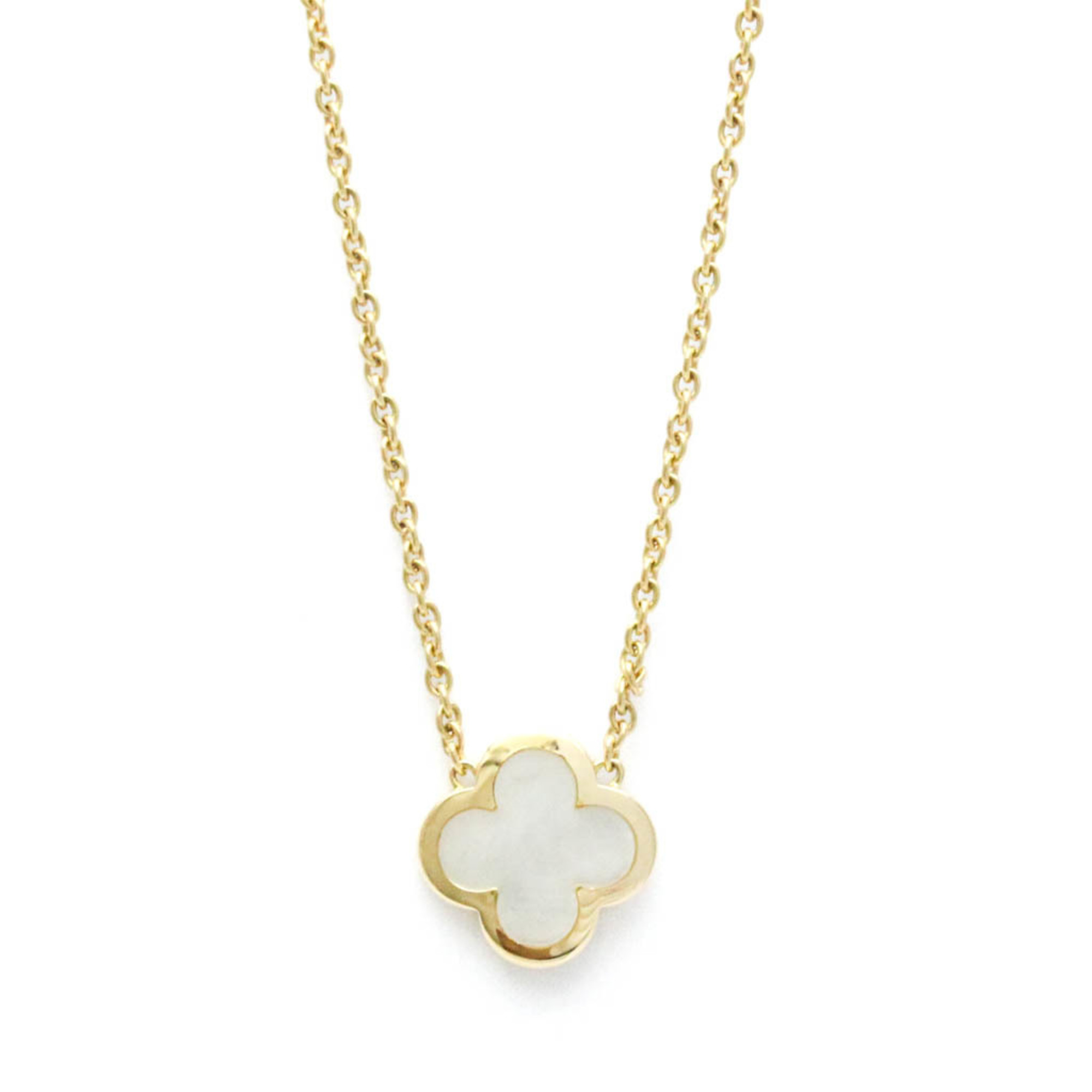 Van Cleef & Arpels Pure Alhambra Necklace Yellow Gold (18K) Shell Men,Women Fashion Pendant Necklace (Gold)