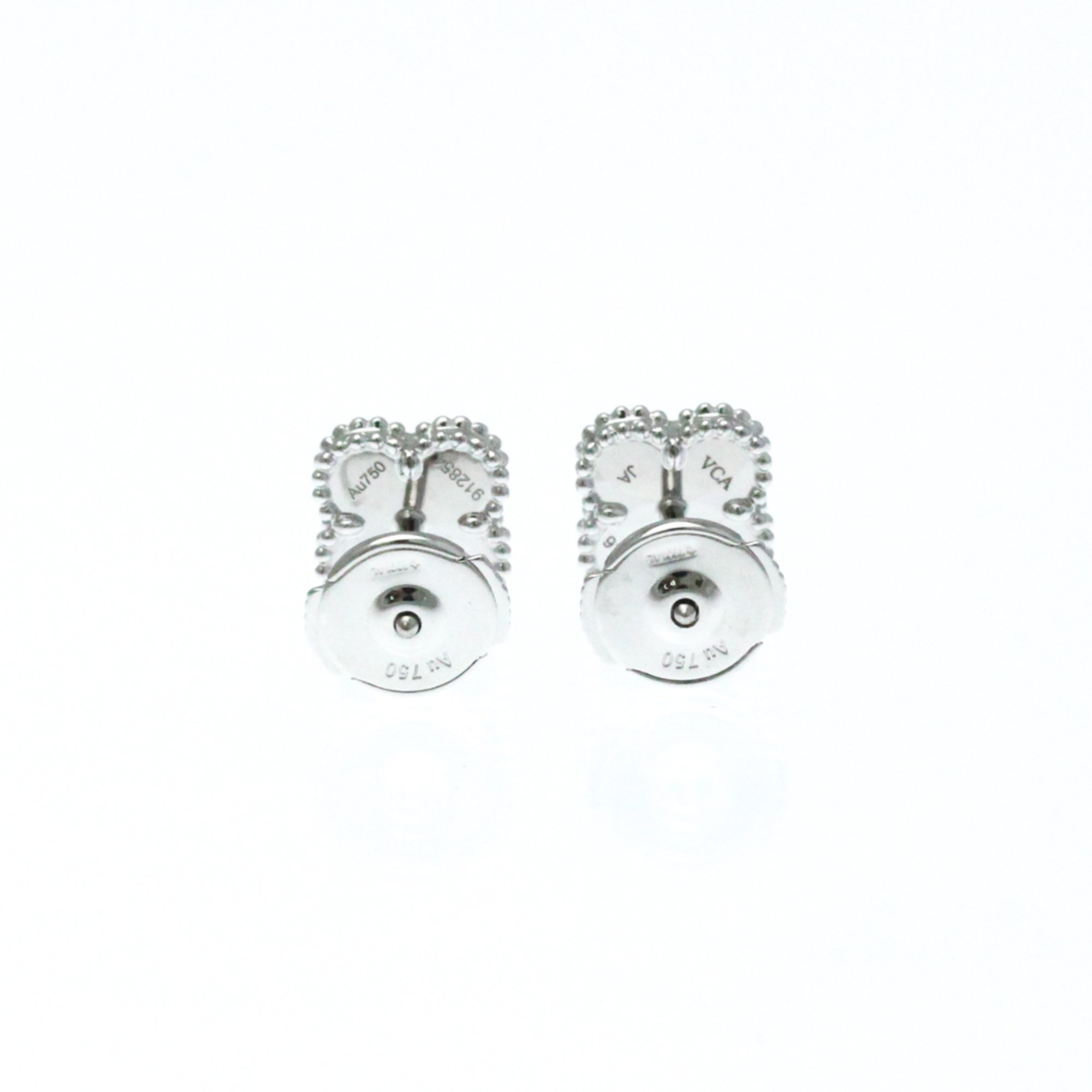 Van Cleef & Arpels Sweet Alhambra VCARG12000 Shell White Gold (18K) Stud Earrings Silver
