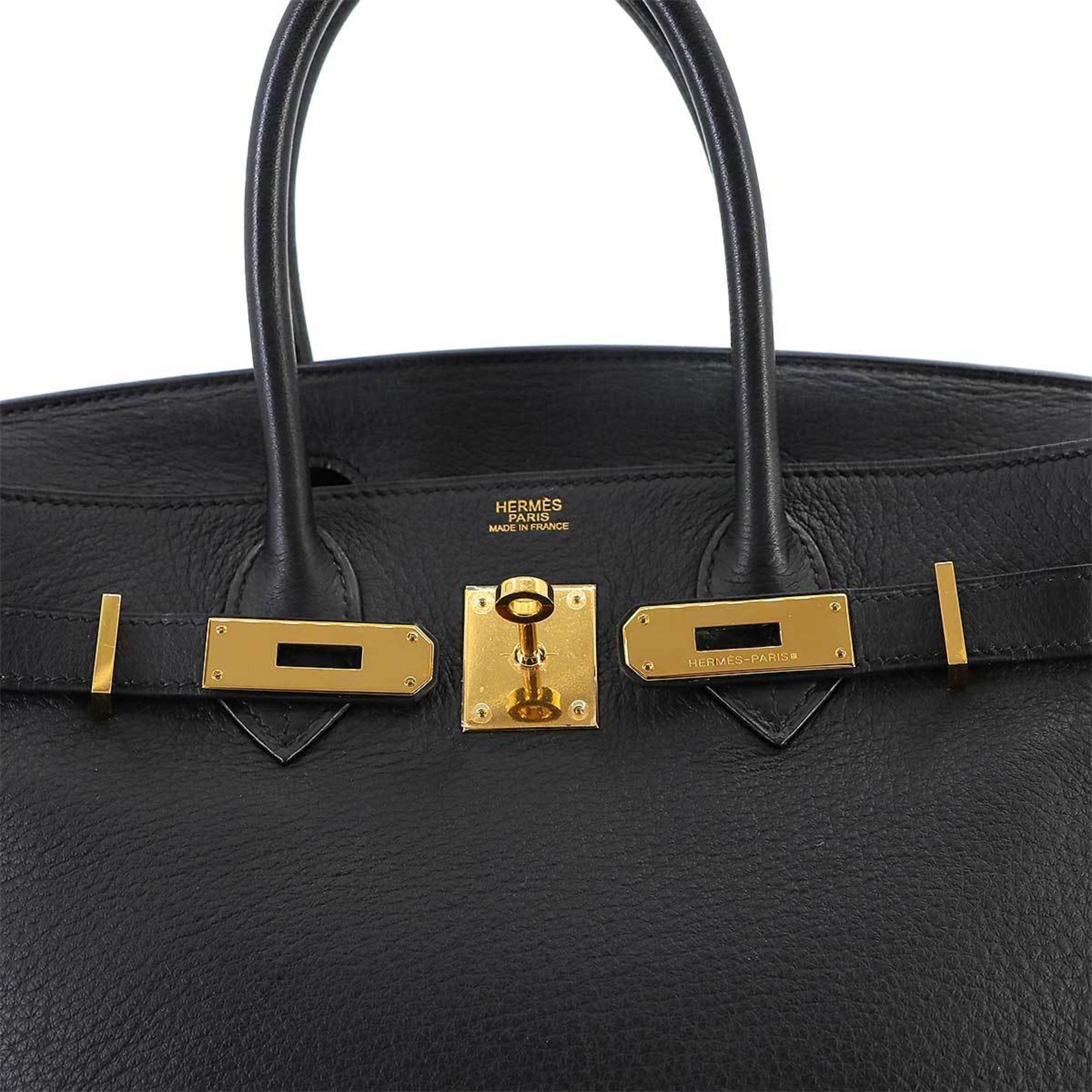 Hermes Birkin 30 Handbag Taurillon Clemence Black J Stamp Gold Hardware