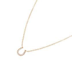 Tiffany & Co. Horseshoe Diamond Necklace 40cm K18 PG Pink Gold 750