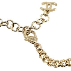 CHANEL Heart Necklace Choker Rhinestone Gold F23B