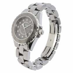 Chanel CHANEL J12 Chromatic 33mm H3242 Ladies Watch 12P Diamond Date Gray Ceramic Quartz