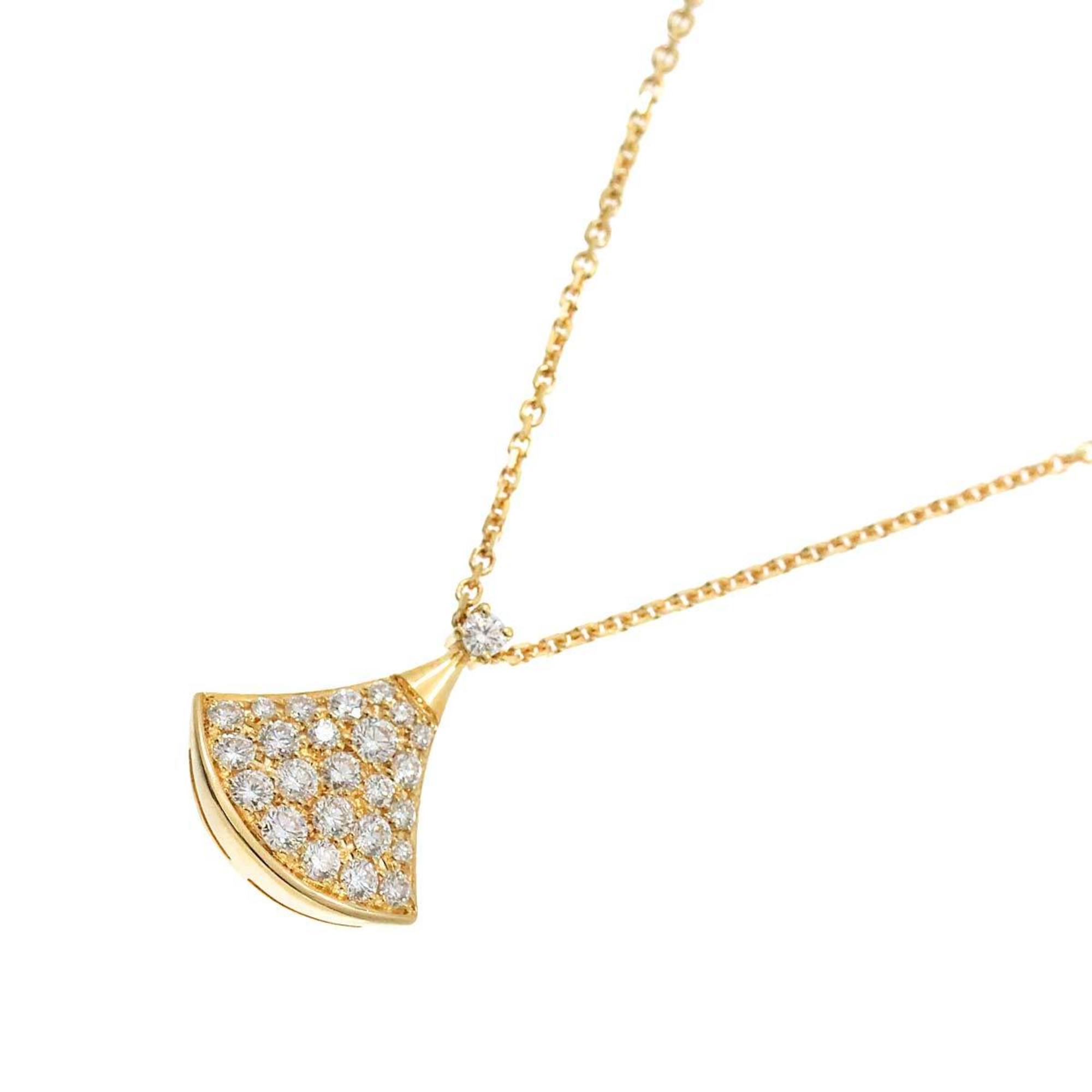 BVLGARI Diva Dream Diamond Necklace 44cm K18 YG Yellow Gold 750