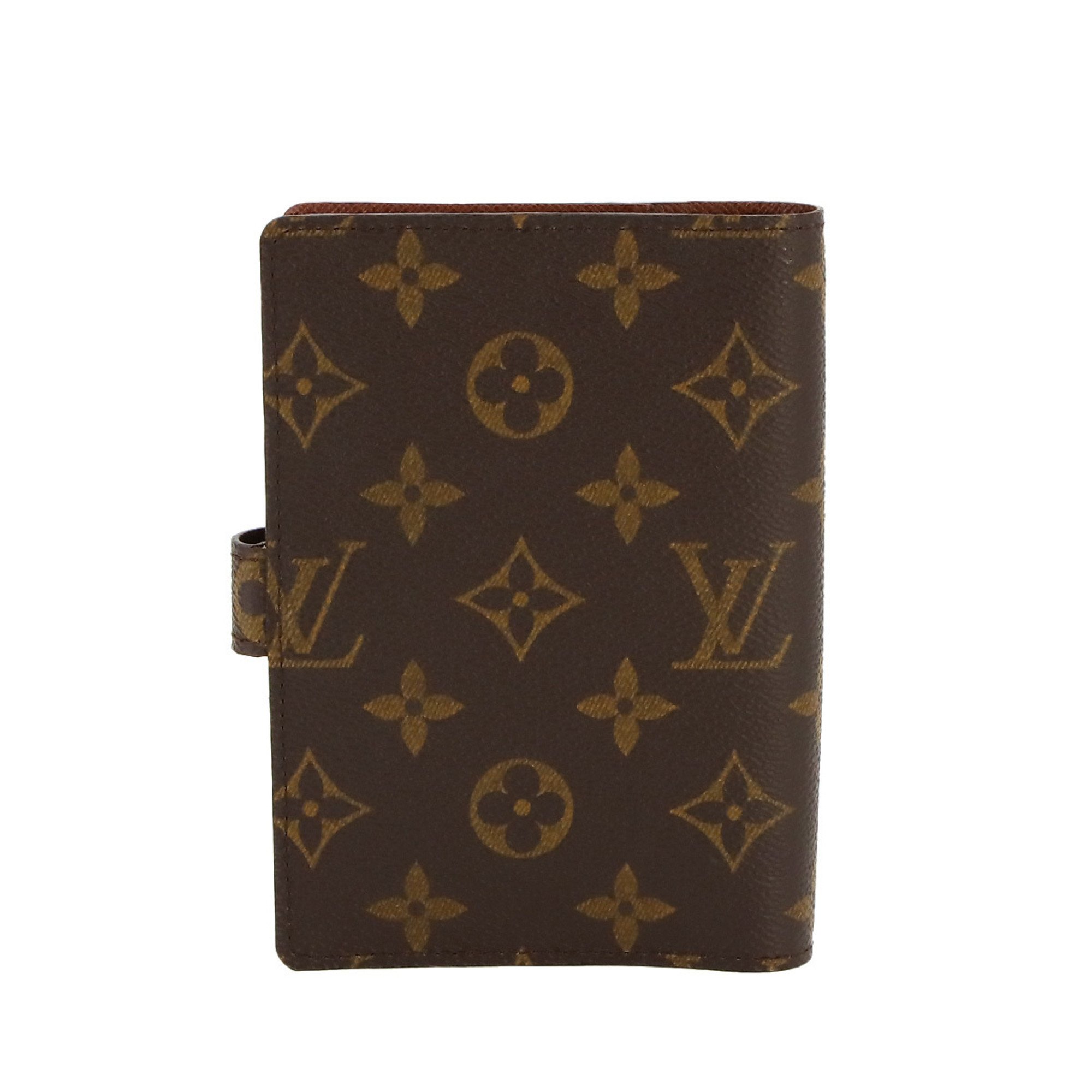 Louis Vuitton LOUIS VUITTON Monogram Agenda PM Notebook Cover Brown R20005 Gold Hardware