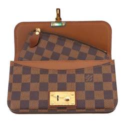 Louis Vuitton LOUIS VUITTON Damier Portefeuille Ascot Bi-fold Long Wallet Ebene Brown N63171