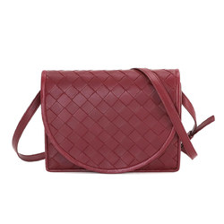 BOTTEGA VENETA Intrecciato Shoulder Bag Leather Bordeaux 577812