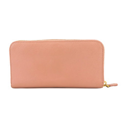 PRADA Ribbon Zipped Around Long Wallet in Saffiano Leather, Pink, 1M0506