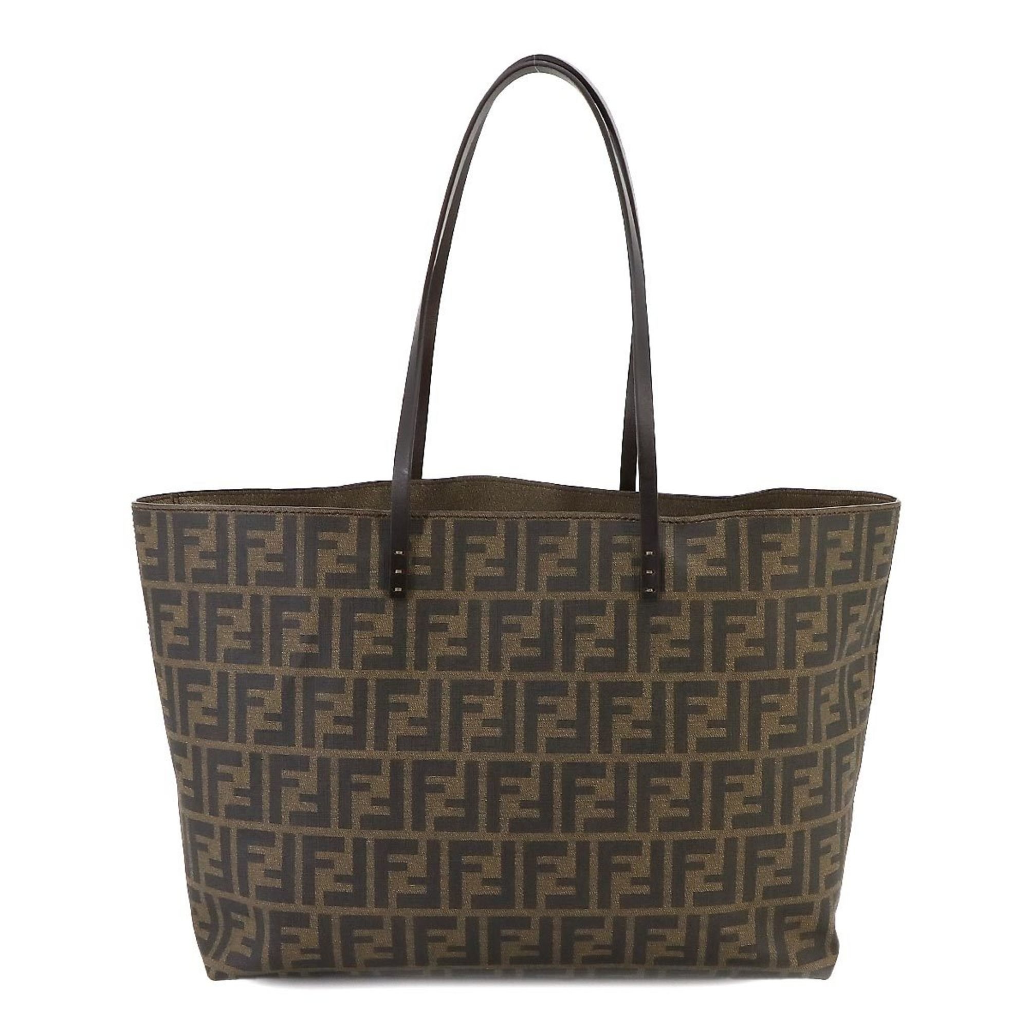 FENDI Zucca Tote Bag in brown and black with gold hardware, 8BH185