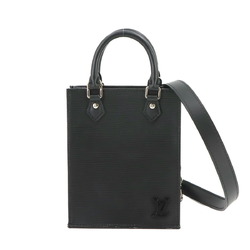 Louis Vuitton Epi Petit Sac Plat 2way Hand Shoulder Bag Leather Noir M69441 RFID