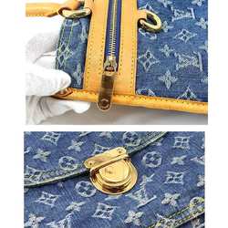 Louis Vuitton Monogram Denim Flat Shopper Bag Blue M95018 Gold Hardware