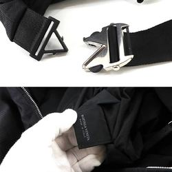 BOTTEGA VENETA Intrecciato pattern body shoulder bag set nylon black silver hardware Body Shoulder Bag