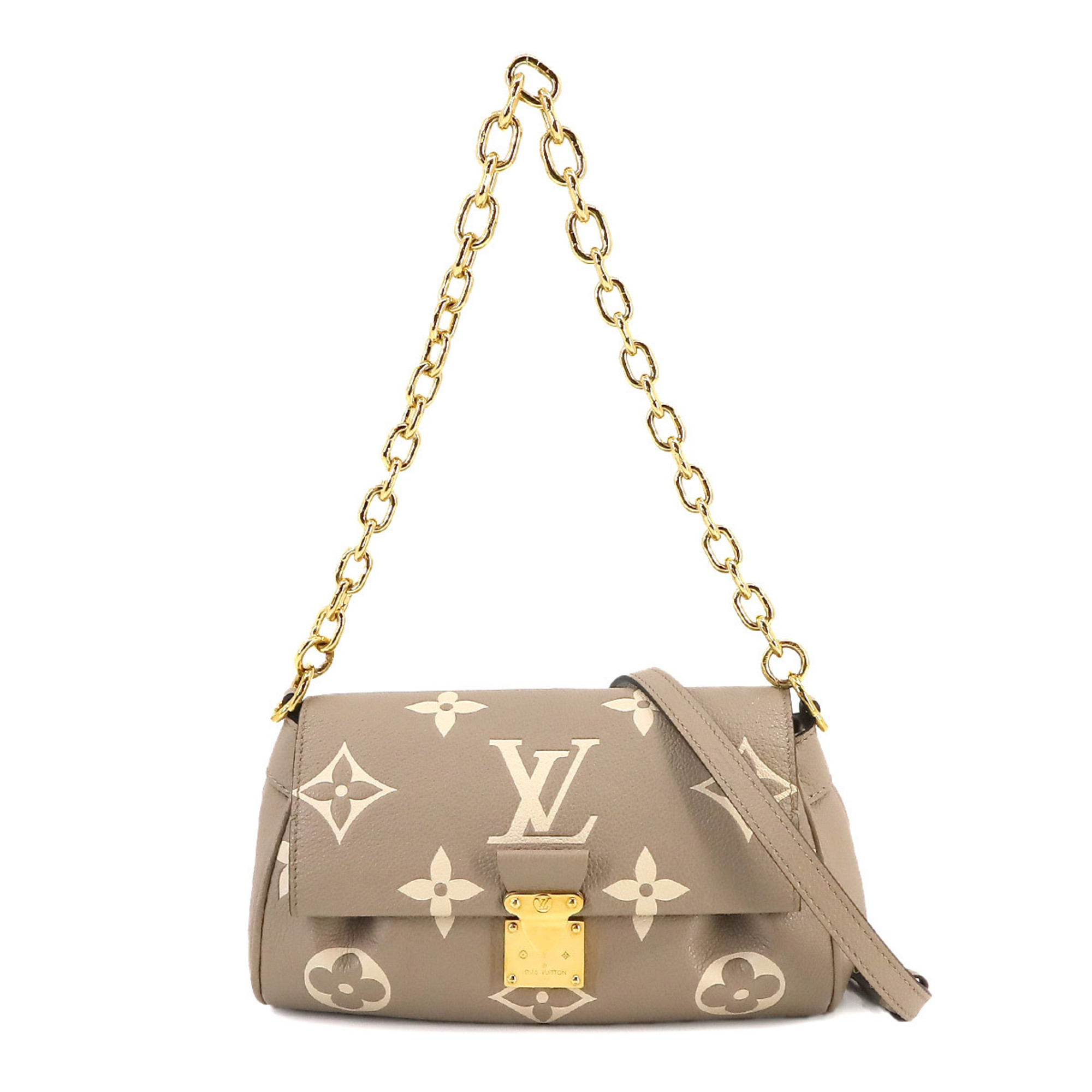 Louis Vuitton LOUIS VUITTON Bicolor Monogram Empreinte Favorite NM 2way Shoulder Bag Tourterelle Creme M45836 RFID