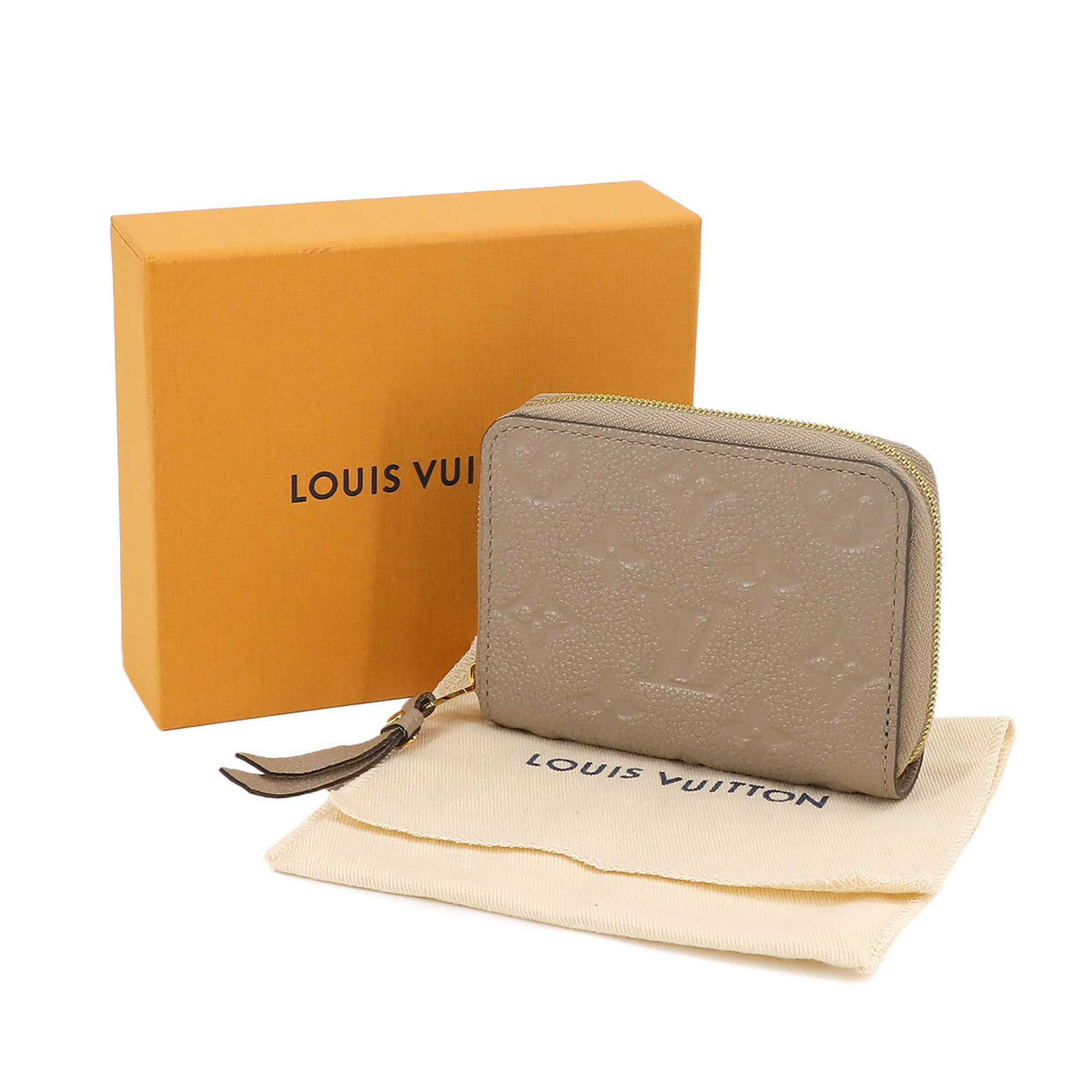 Louis Vuitton LOUIS VUITTON Monogram Empreinte Zippy Coin Purse Wallet/Coin Case Tourterelle M68696 Gold Metal Fittings RFID