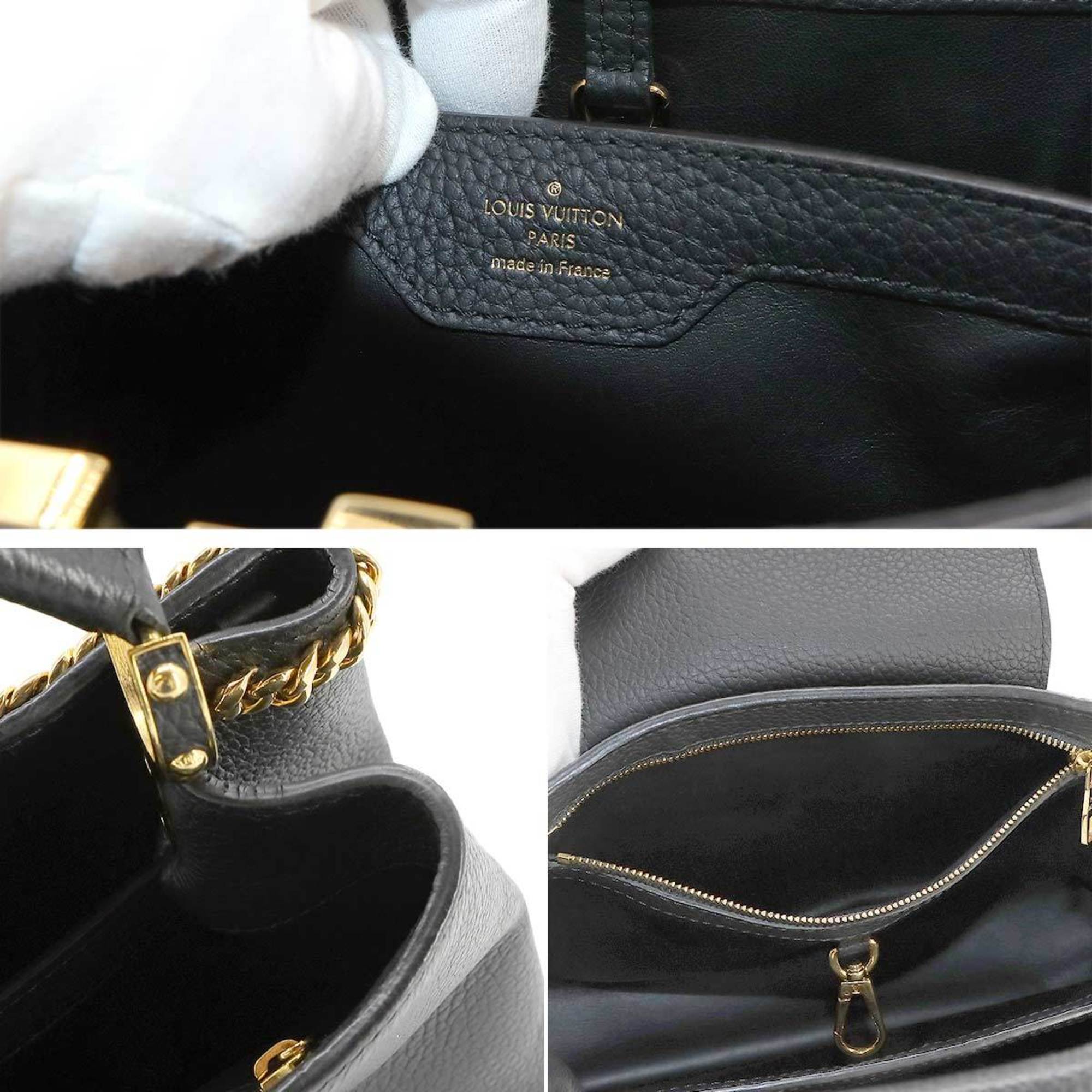 LOUIS VUITTON Capucines PM 2way Hand Shoulder Bag Taurillon Leather Noir M52963 RFID