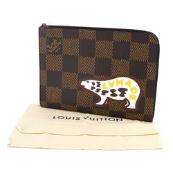 Louis Vuitton Damier Giant LV Squared Pochette Jour Clutch Bag Ebene N60390 RFID GM