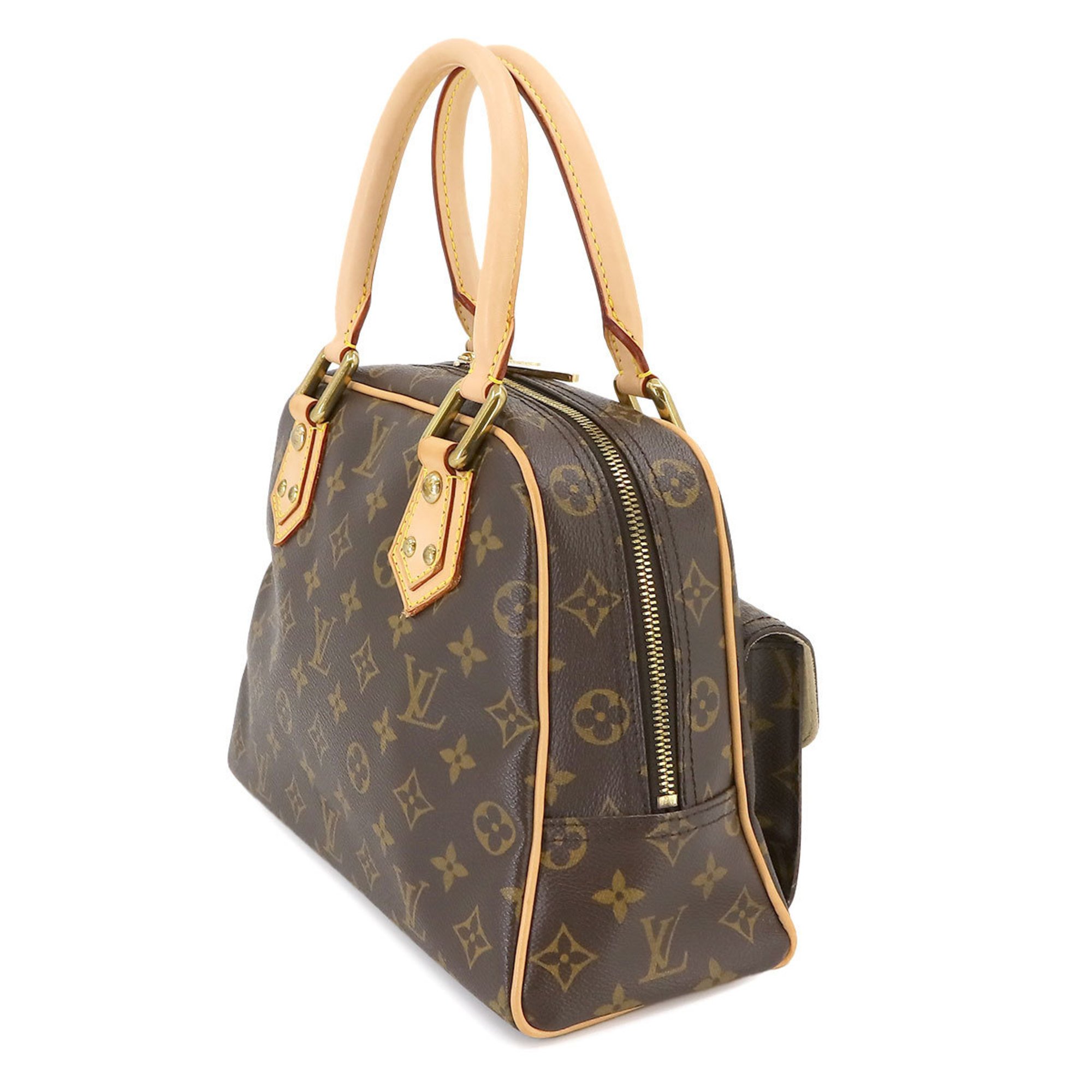 Louis Vuitton LOUIS VUITTON Monogram Manhattan PM Handbag Brown Gold Hardware M40026