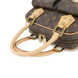 Louis Vuitton LOUIS VUITTON Monogram Manhattan PM Handbag Brown Gold Hardware M40026