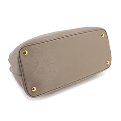 PRADA 2way Hand Shoulder Bag Leather Grey 1BA239 Gold Hardware