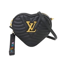 Louis Vuitton LOUIS VUITTON New Wave Heart Bag 2way Clutch Shoulder Leather Black M52796 RFID