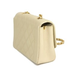CHANEL Diana Matelasse 22 Chain Shoulder Bag Caviar Skin Light Beige A01164 Gold Hardware