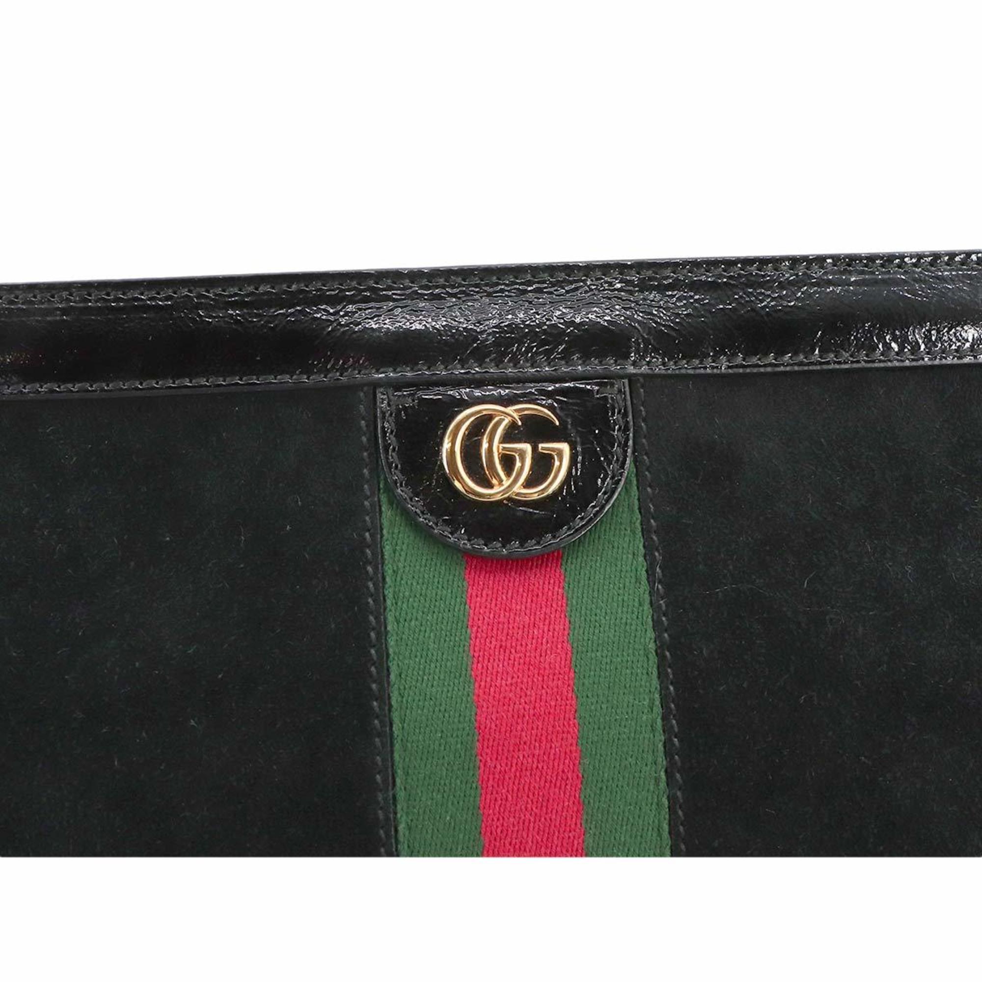 GUCCI Ophidia GG Small Shoulder Bag Leather Suede Black 503377