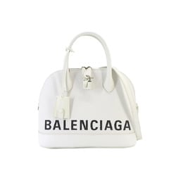 BALENCIAGA Ville Top Handle S 2way hand shoulder bag leather white black 550645