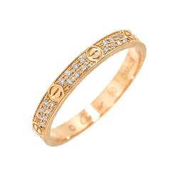 Cartier Love SM #50 Ring Full Pavé Diamond K18 PG Pink Gold 750 Mini