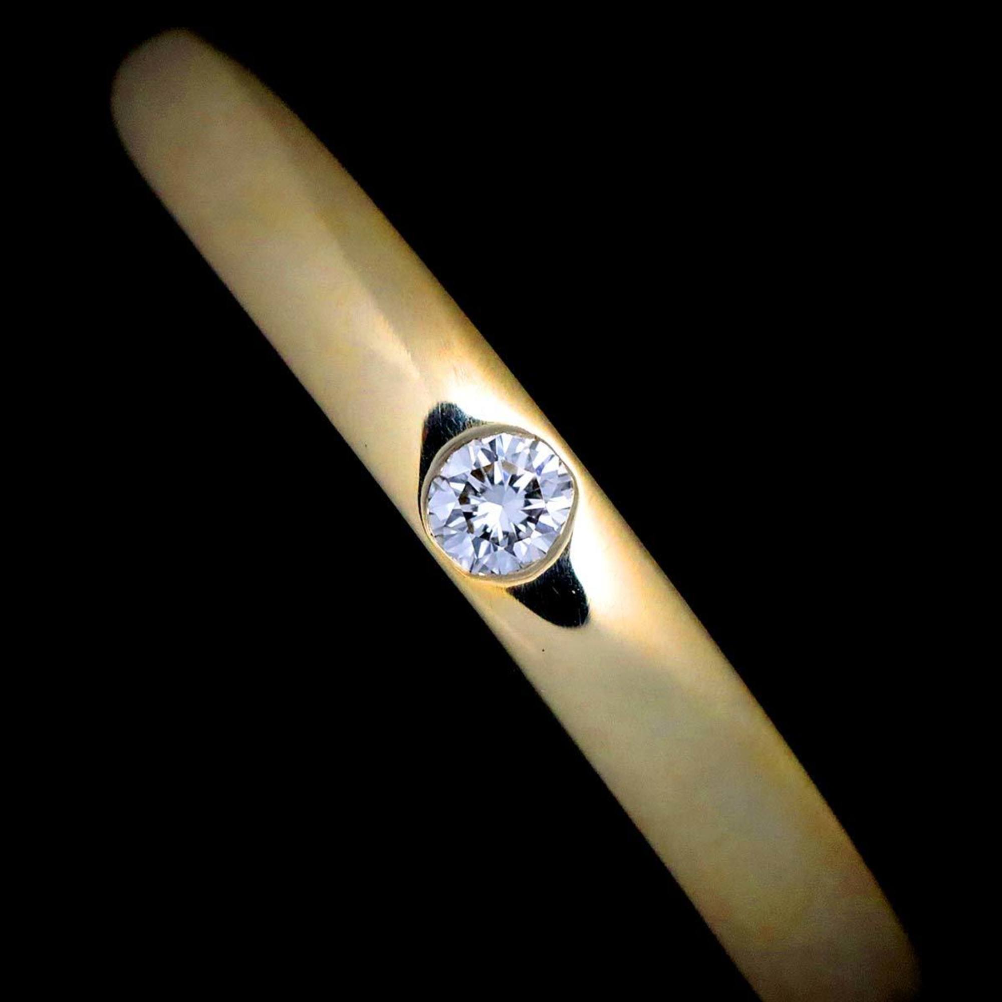 Tiffany & Co. Stacking Band Ring Diamond 1P K18 YG Yellow Gold 750