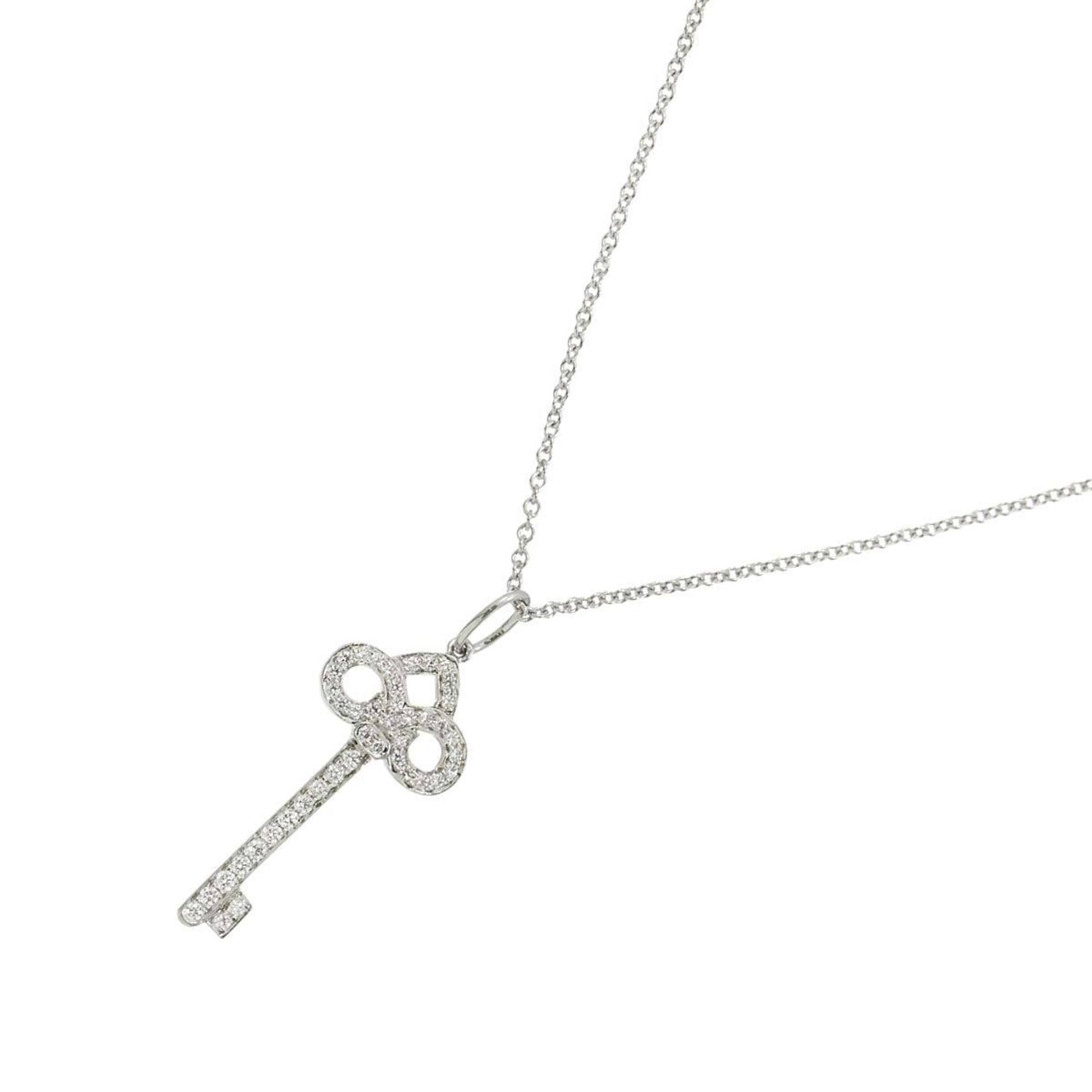 Tiffany & Co. Fleur de Liskey Diamond Necklace 40cm Pt Platinum