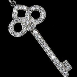 Tiffany & Co. Fleur de Liskey Diamond Necklace 40cm Pt Platinum