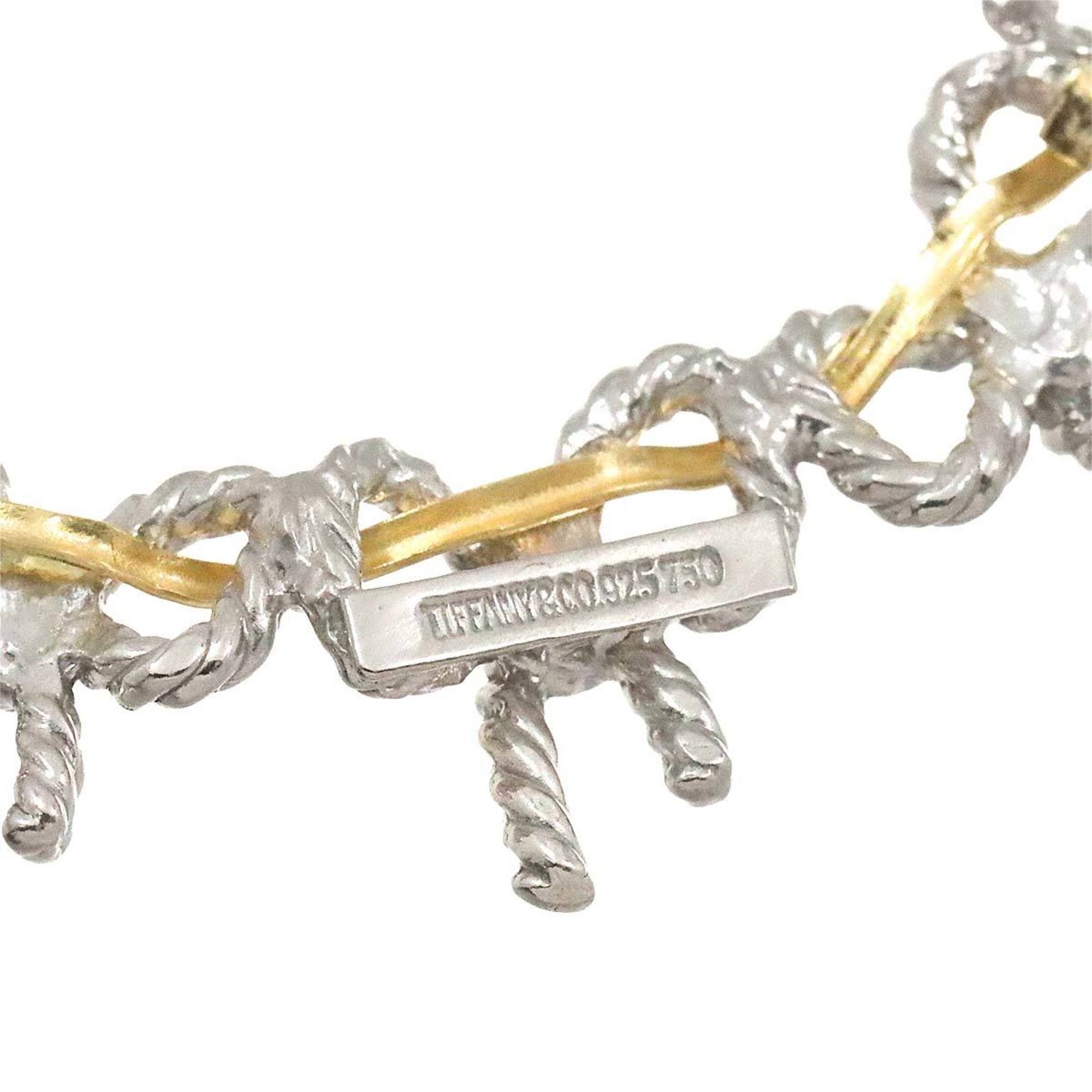 Tiffany & Co. Twisted Triple Ribbon Necklace 47cm SV Silver 925 K18 YG Yellow Gold 750