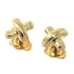 Tiffany & Co. Cross Stitch Earrings K18 YG Yellow Gold 750 Pierced