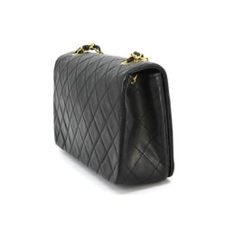 CHANEL Matelasse Chain Shoulder Bag Leather Black Gold Metal Fittings