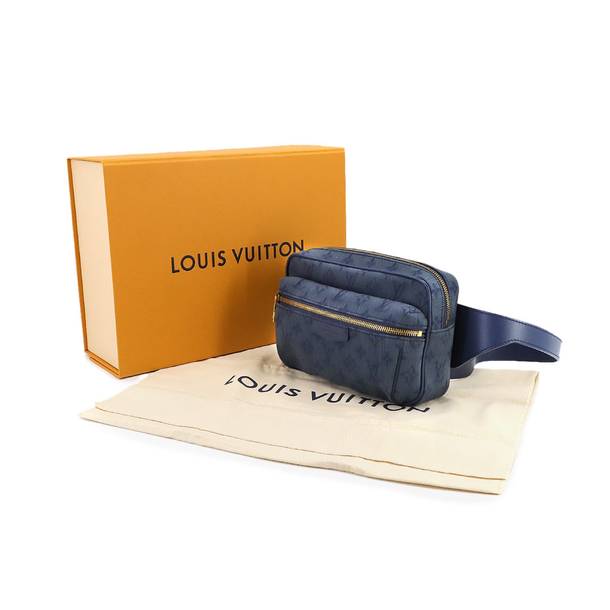 Louis Vuitton LOUIS VUITTON Monogram Denim Bumbag Outdoor Body Bag Navy M44741 RFID
