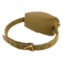 BOTTEGA VENETA The Body Pouch Shoulder Bag Leather Khaki 620954 Gold Hardware