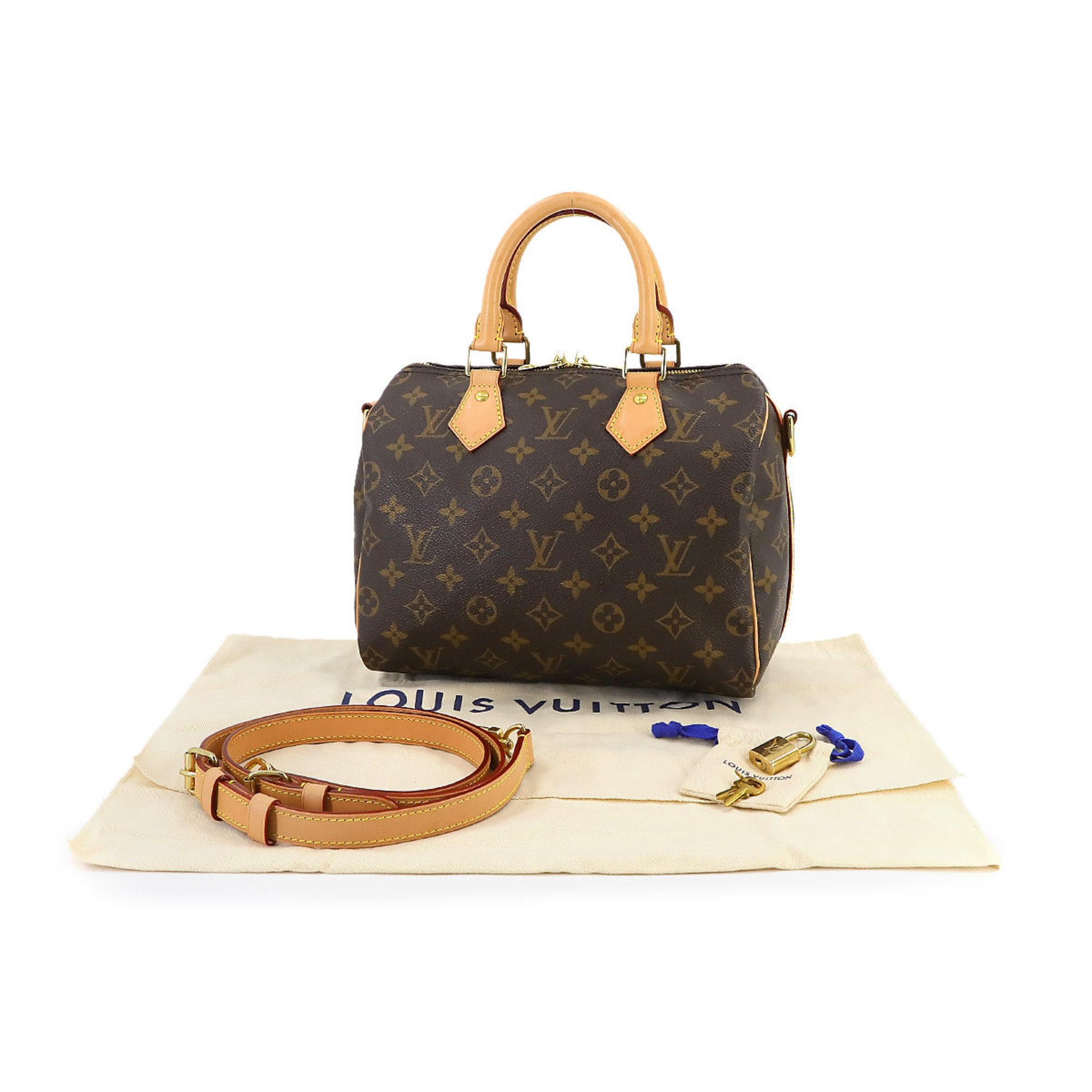Louis Vuitton Monogram Speedy Bandouliere 25 2way Hand Shoulder Bag Brown M41113 RFID