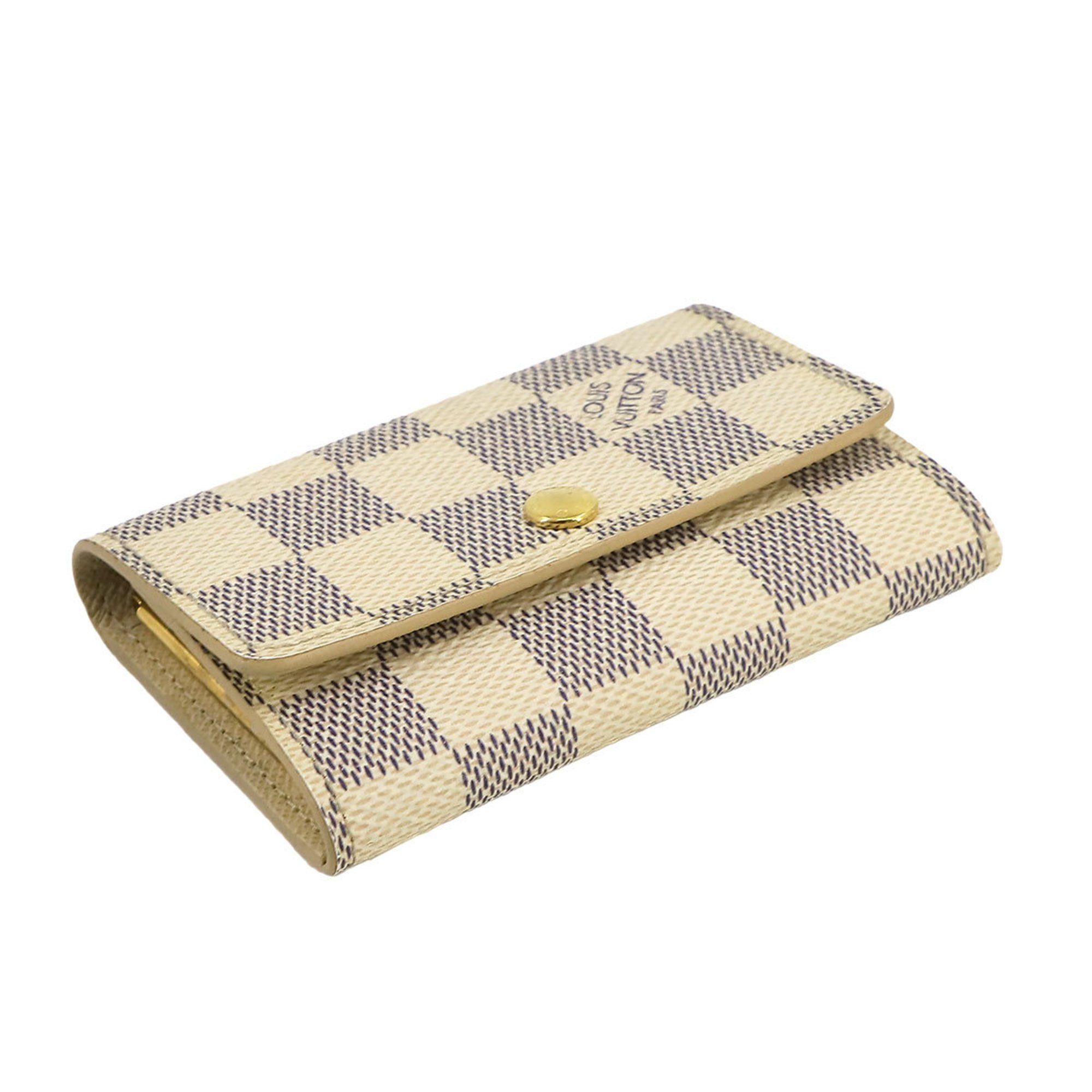 Louis Vuitton Damier Azur Multicle 6 6-ring Key Case N61745 Gold Metal Fittings Holder